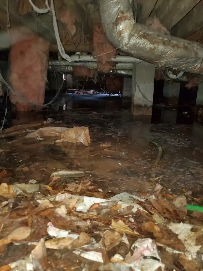 Crawl space flood assessment for Commercial Water Damage Restoration in South Hanover