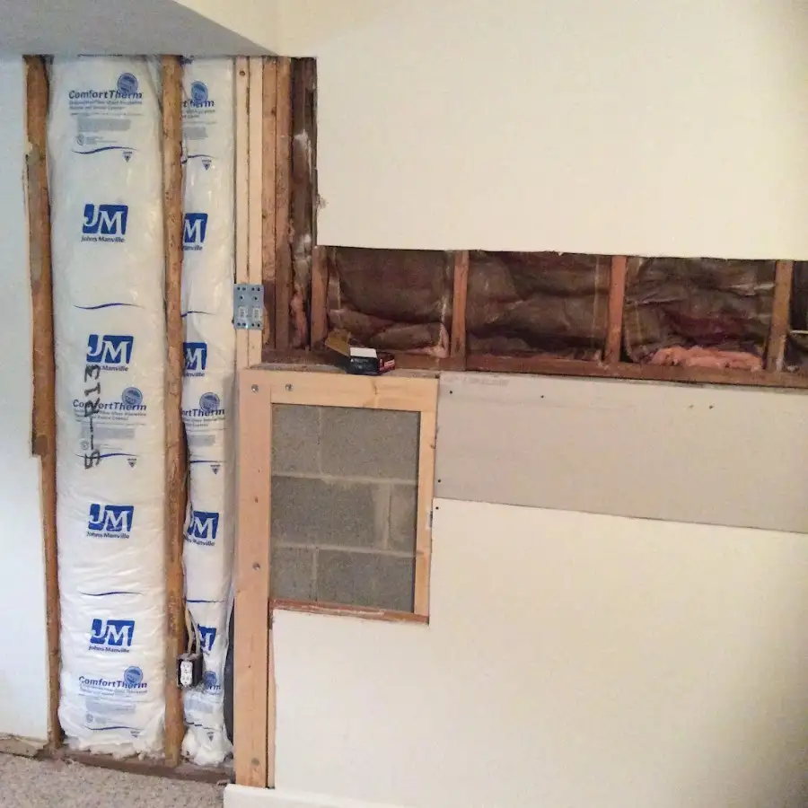 Wall insulation replacement during Contents Cleaning & Restoration in South Hanover
